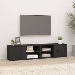 VidaXL Tv-meubels 2 st 80x31 5x36 cm bewerkt hout zwart