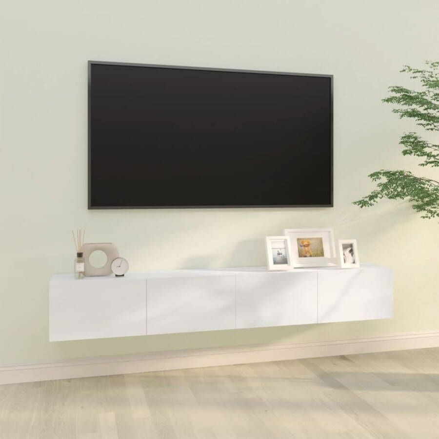 VidaXL Tv-meubelen 2 st wandgemonteerd 100x30x30 cm hout hoogglans wit