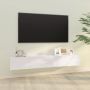 VidaXL Tv-meubelen 2 st wandgemonteerd 100x30x30 cm hout hoogglans wit - Thumbnail 1