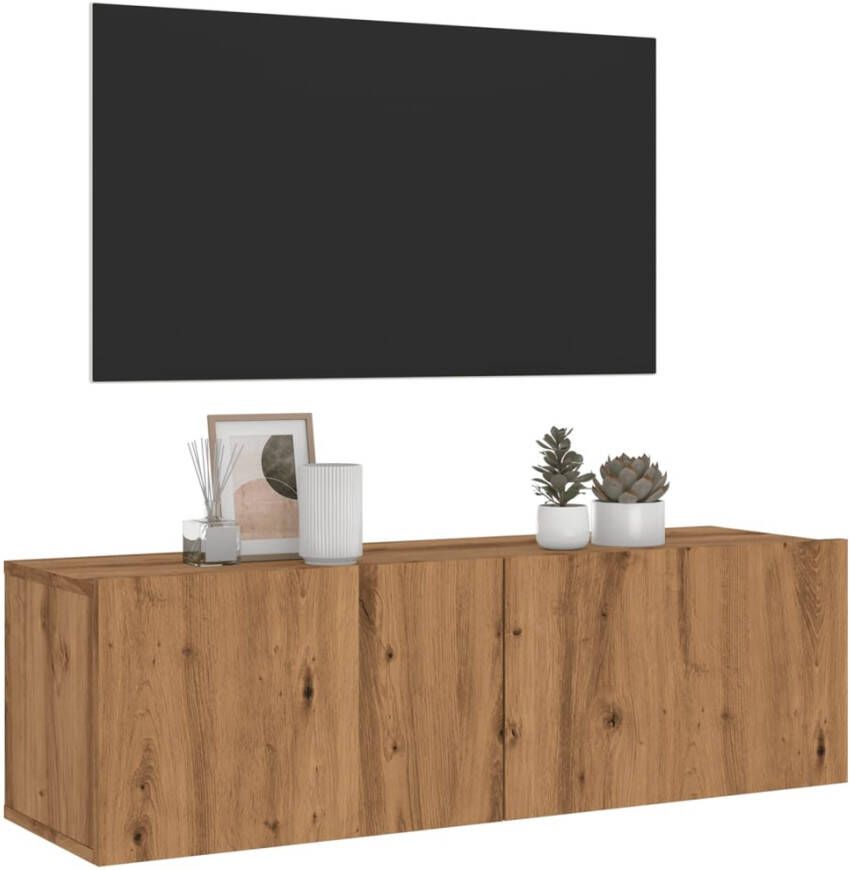 VidaXL Tv-wandmeubel 100x30x30 cm bewerkt hout artisanaal eikenkleurig