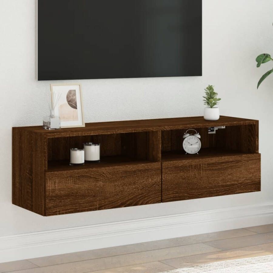 VidaXL Tv-wandmeubel 100x30x30 cm bewerkt hout bruin eikenkleur