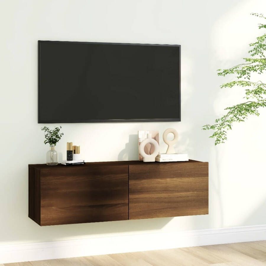 VidaXL Tv-wandmeubel 100x30x30 cm bewerkt hout bruineikenkleurig