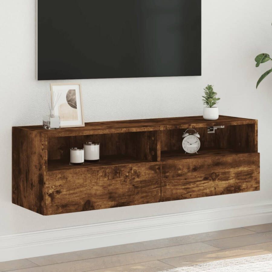 VidaXL Tv-wandmeubel 100x30x30 cm bewerkt hout gerookt eikenkleurig