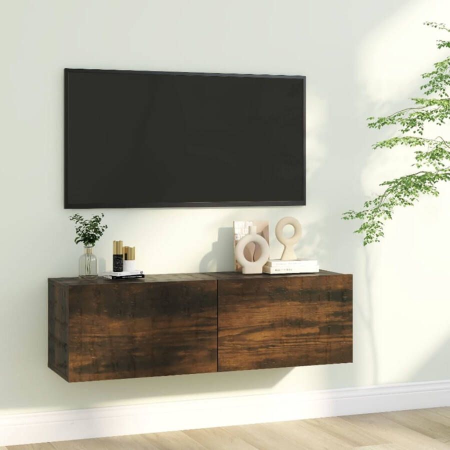 VidaXL Tv-wandmeubel 100x30x30 cm bewerkt hout gerookt eikenkleurig