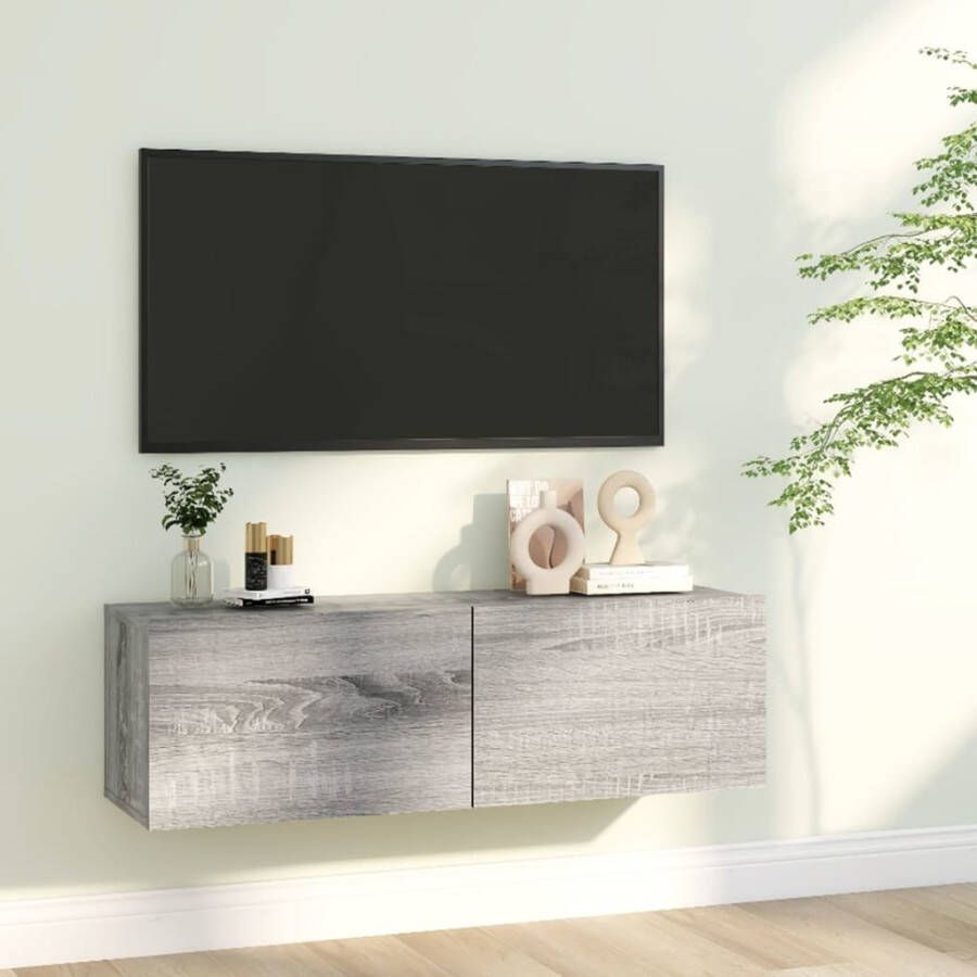 VidaXL Tv-wandmeubel 100x30x30 cm bewerkt hout grijs sonoma eikenkleur