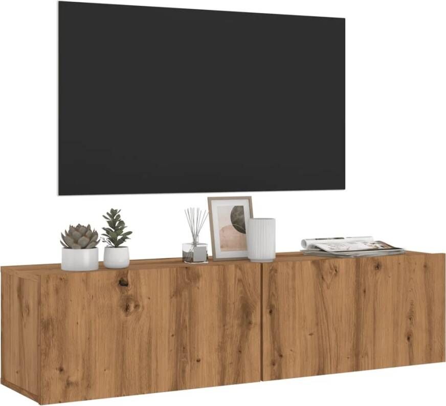 VidaXL Tv-wandmeubel 120x30x30 cm bewerkt hout artisanaal eikenkleurig