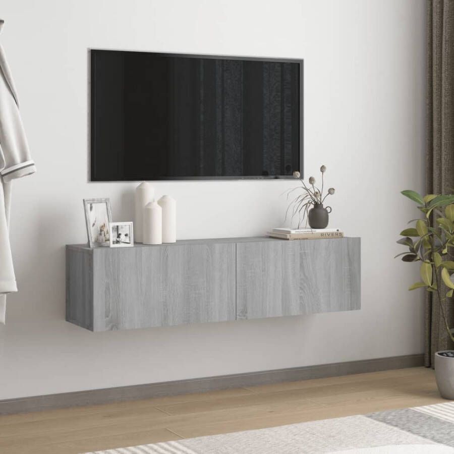 VidaXL Tv-wandmeubel 120x30x30 cm bewerkt hout grijs sonoma eiken