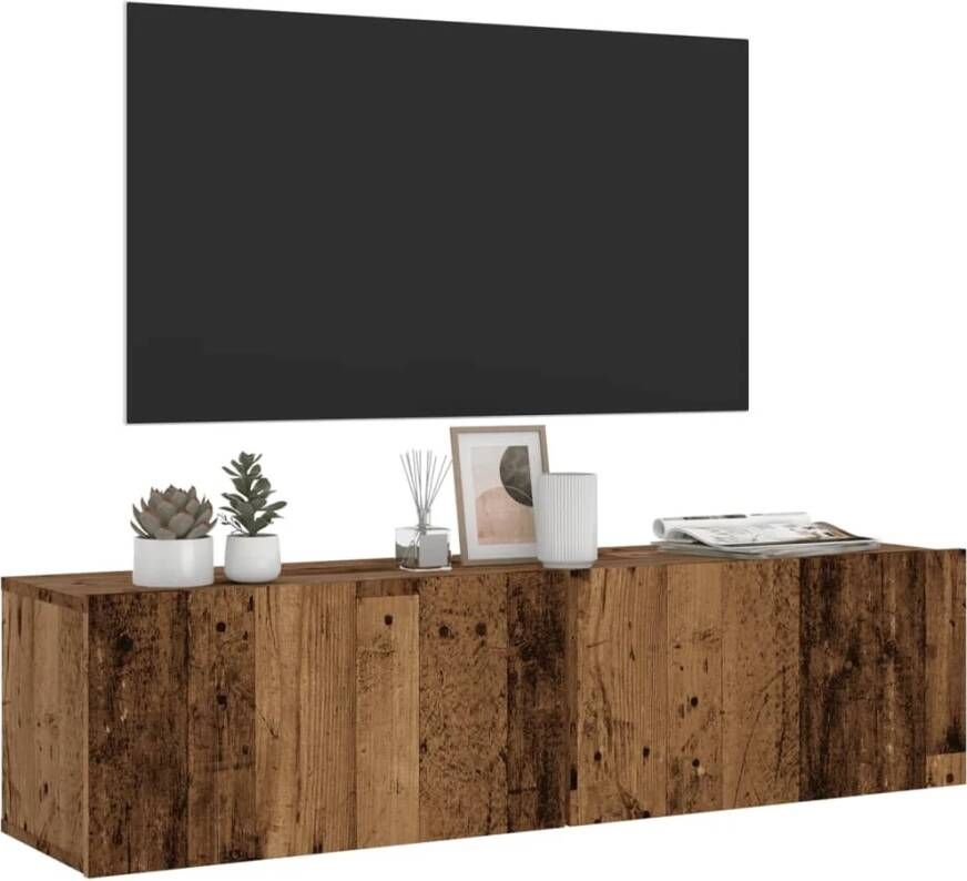 VidaXL Tv-wandmeubel 120x30x30 cm bewerkt hout oud houtkleurig