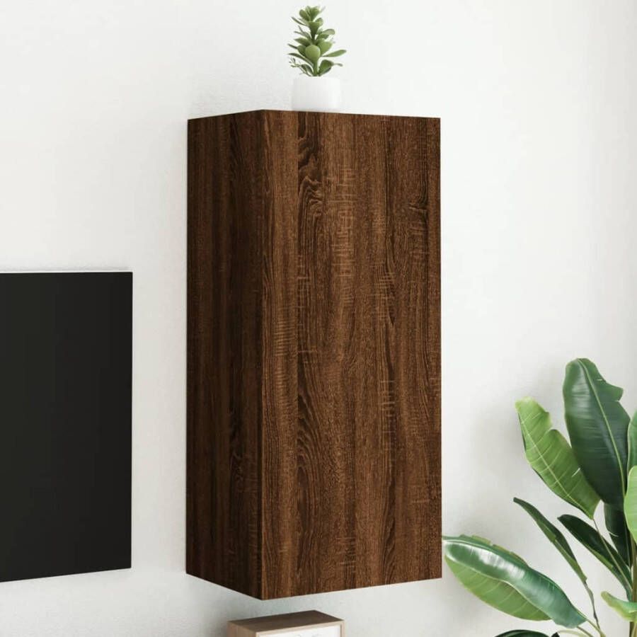 VidaXL Tv-wandmeubel 40 5x30x90 cm bewerkt hout bruin eikenkleur