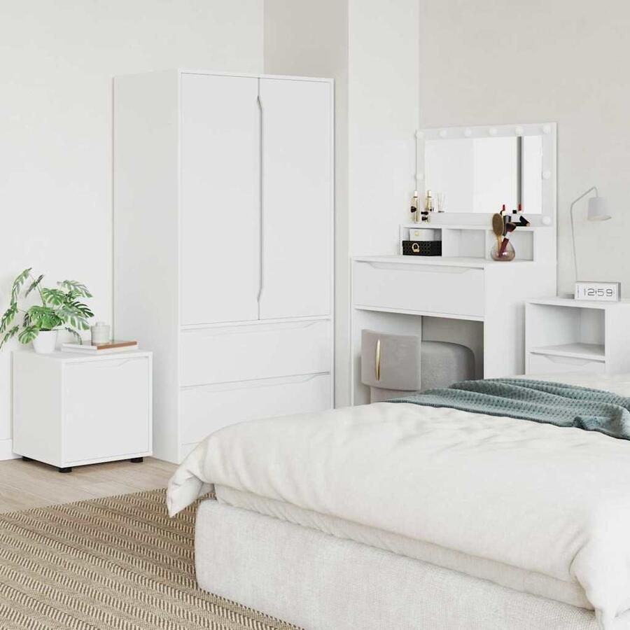 VidaXL Badkamer Kast Wit 40 5 x 40 x 44 cm Bewerkt hout