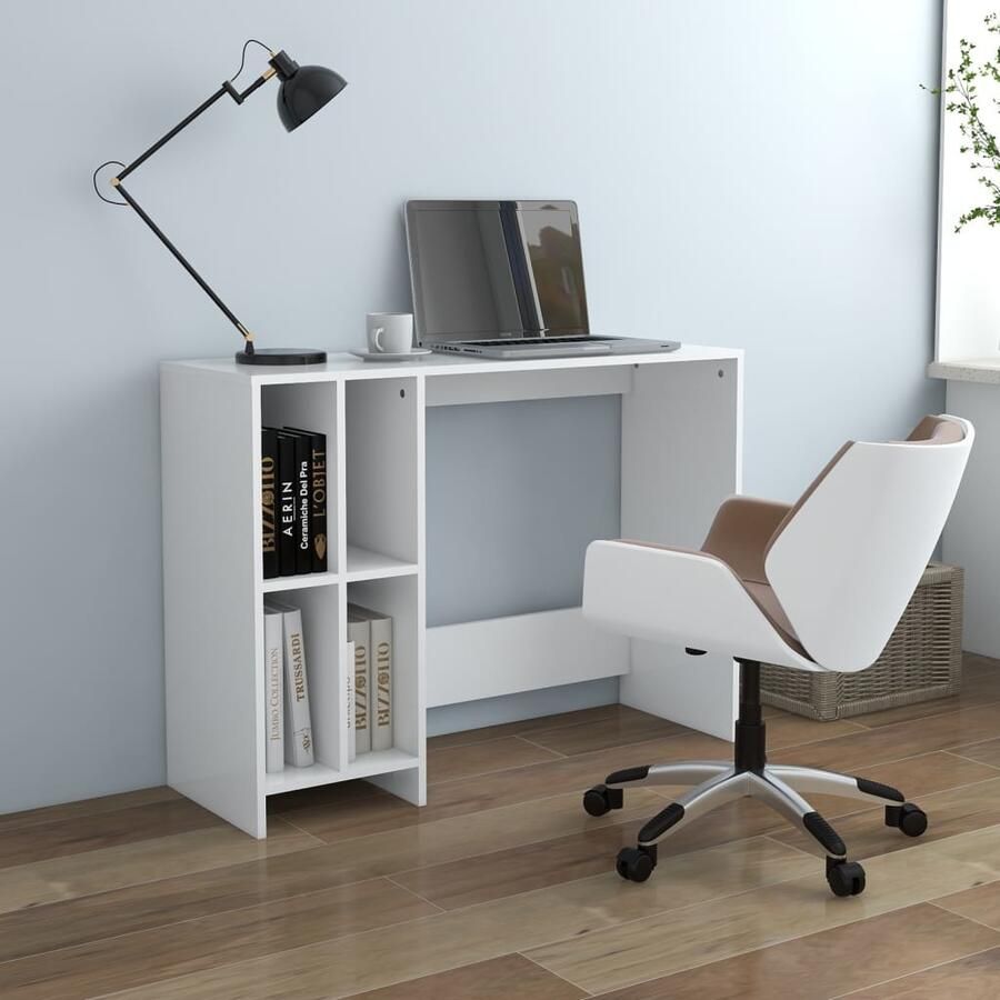 VidaXL Bureau 102 5x35x75 cm bewerkt hout wit