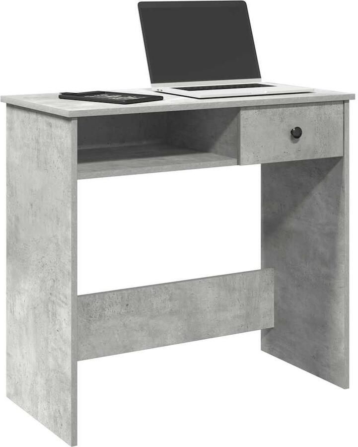 VidaXL Bureau 80x40x75 cm bewerkt hout betongrijs