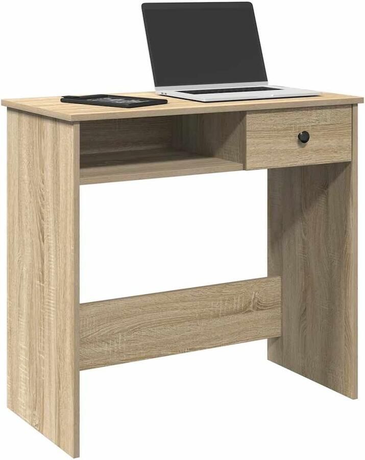 VidaXL Bureau 80x40x75 cm bewerkt hout sonoma eikenkleurig