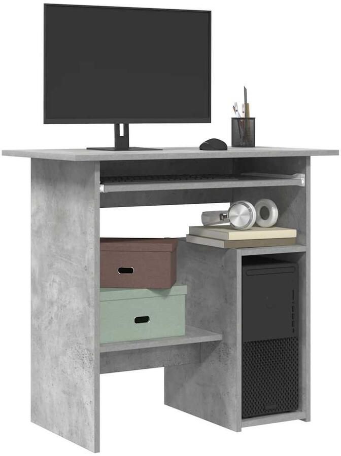 VidaXL Bureau 80x45x74 cm bewerkt hout betongrijs
