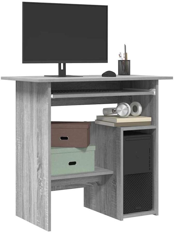 VidaXL Bureau 80x45x74 cm bewerkt hout grijs sonoma eikenkleurig