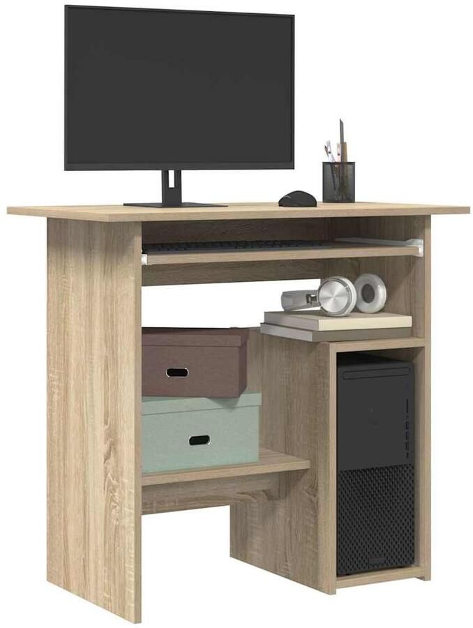 VidaXL Bureau 80x45x74 cm bewerkt hout sonoma eikenkleurig