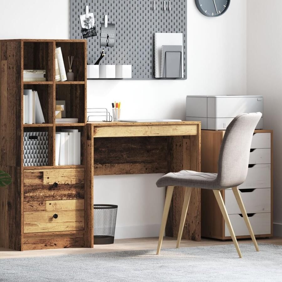 VidaXL Bureau Anders Oud hout 80 x 40 x 76 cm Bewerkt hout