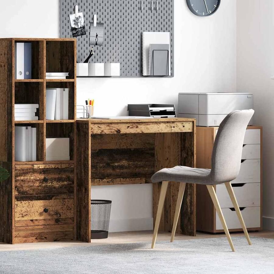 VidaXL Bureau Anders Oud hout 80 x 50 x 76 cm Bewerkt hout