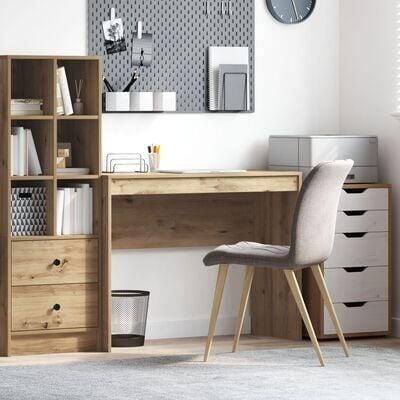 VidaXL Bureau artisanaal eikenkleurig 100 x 40 x 76 cm Bewerkt hout