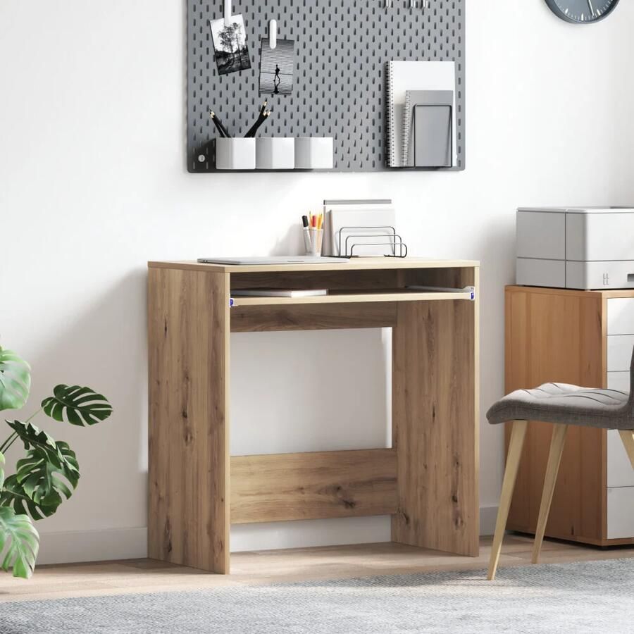 VidaXL Bureau artisanaal eikenkleurig 77 5 x 43 x 79 cm Bewerkt hout