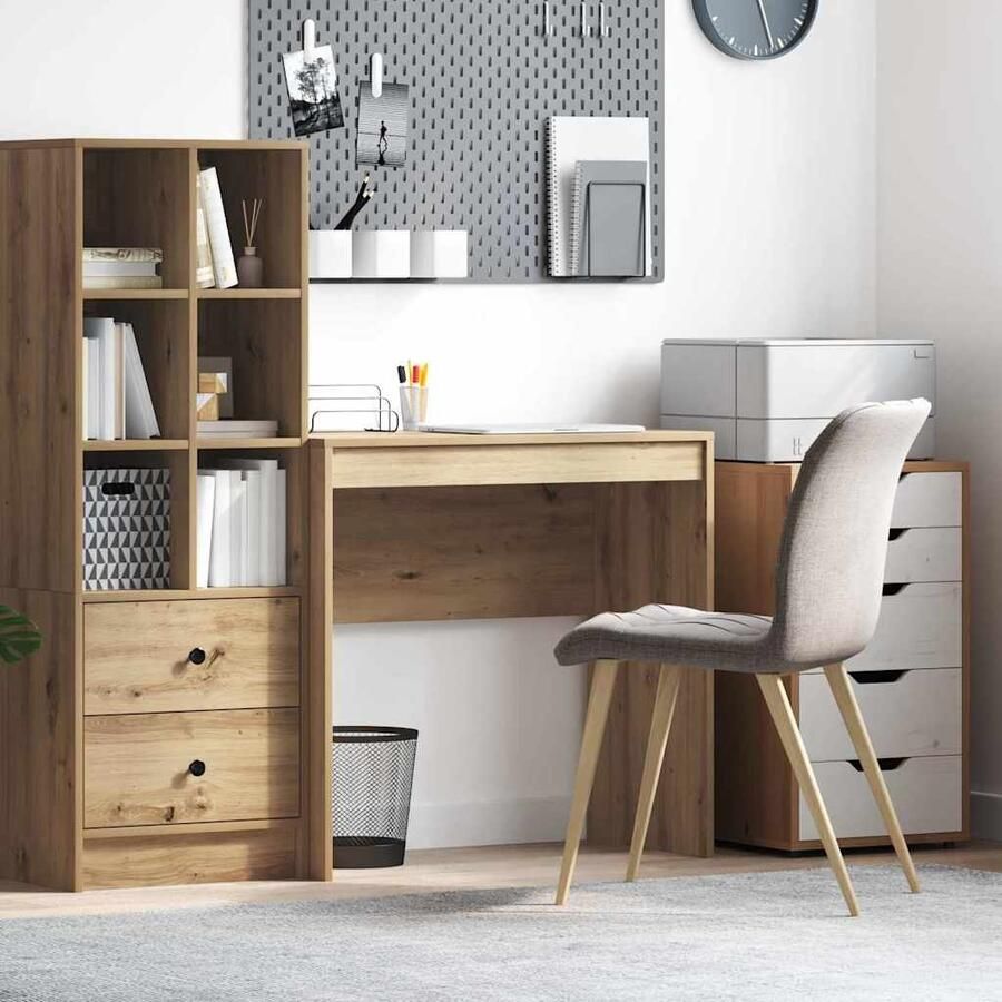 VidaXL Bureau artisanaal eikenkleurig 80 x 40 x 76 cm Bewerkt hout