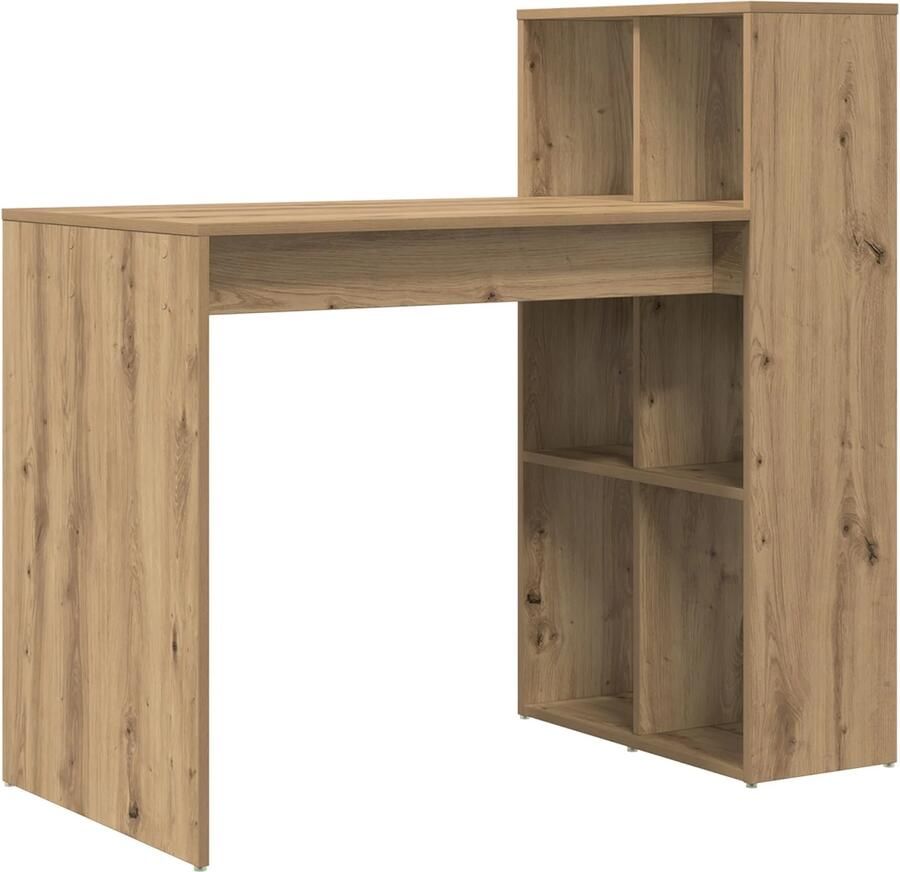 VidaXL Bureau met plank Artisan Eiken 108 x 55 x 103.5 cm Bewerkt hout