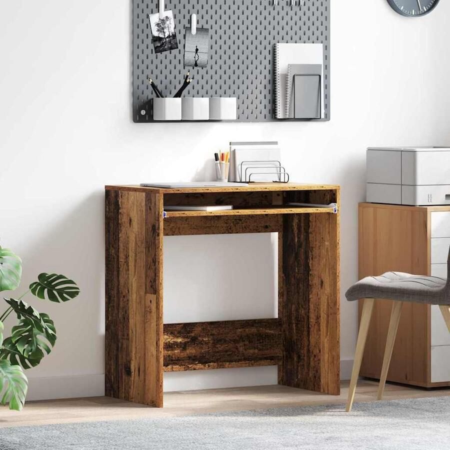 VidaXL Bureau met plank Oud hout 77 5 x 43 x 79 cm Bewerkt hout