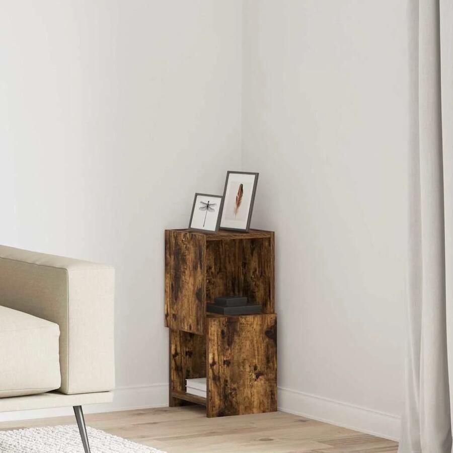 VidaXL Hoekkast Wit 25 5x25x55cm Bewerkt hout