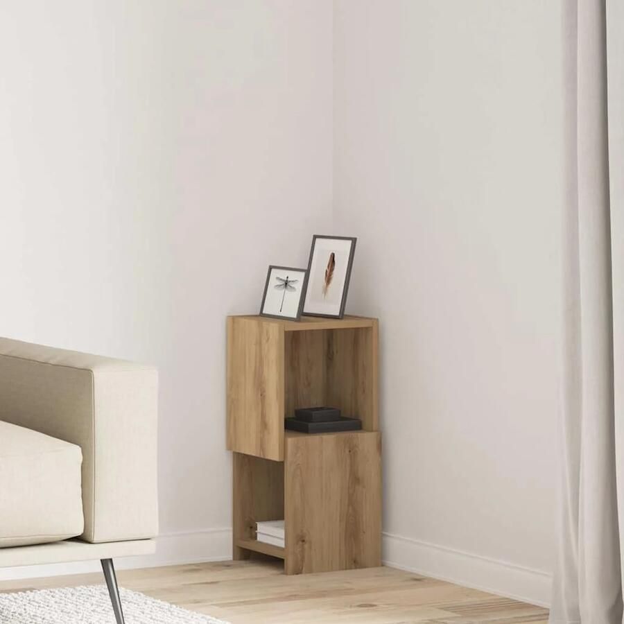 VidaXL Hoekkast Wit 25 5x25x55cm Bewerkt hout