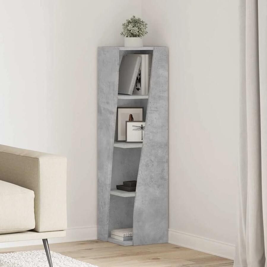 VidaXL Hoekkast Wit 27 5x27x102cm Bewerkt hout