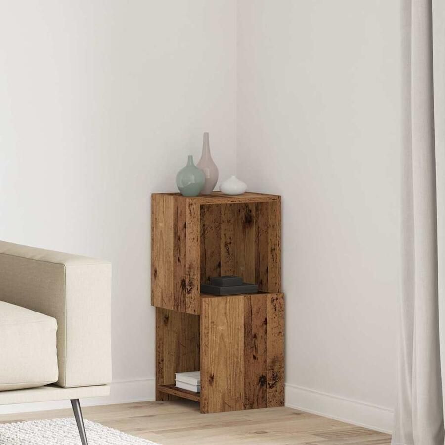 VidaXL Hoekkast Wit 30 5x30x65cm Bewerkt hout