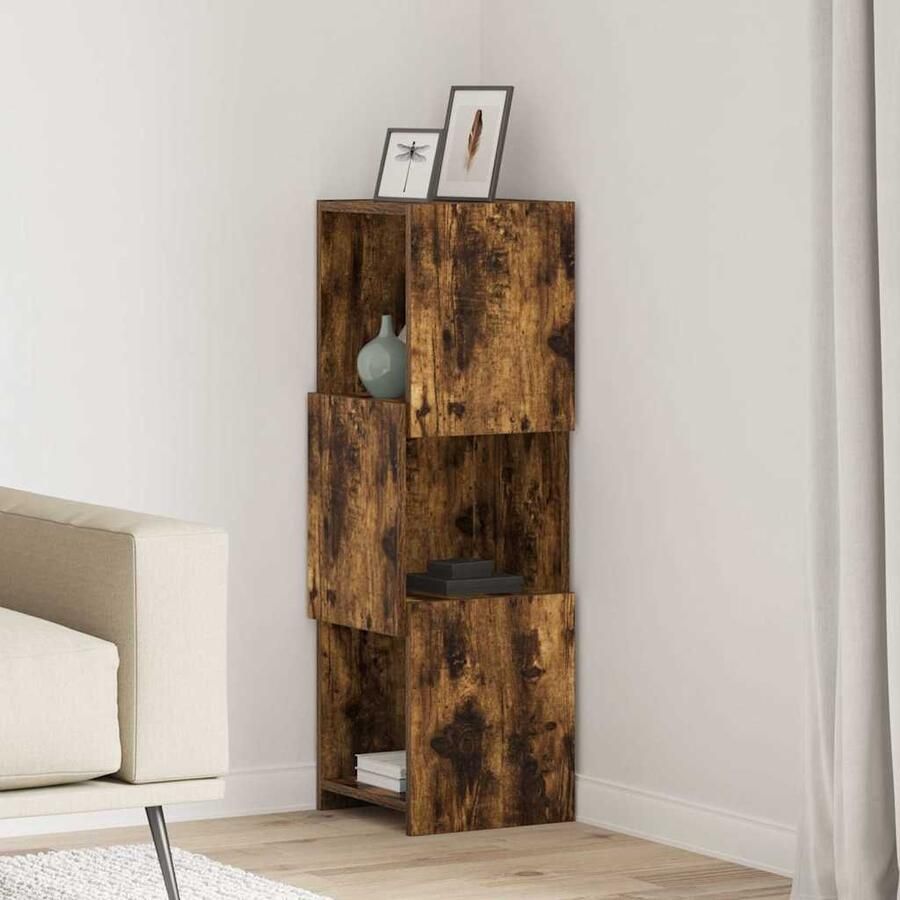 VidaXL Hoekkast Wit 30 5x30x95cm Bewerkt hout