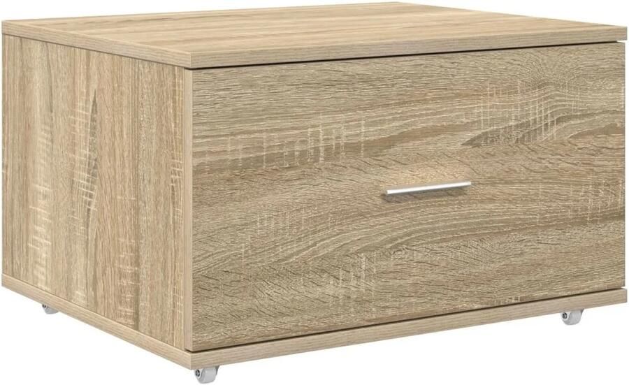 VidaXL Ladenkast met wiel Bruin 55 x 45 x 33.5 cm Bewerkt hout