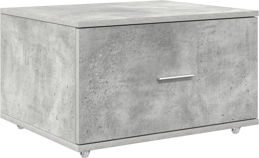 VidaXL Ladenkast met wiel Grijs 55 x 45 x 33.5 cm Bewerkt hout