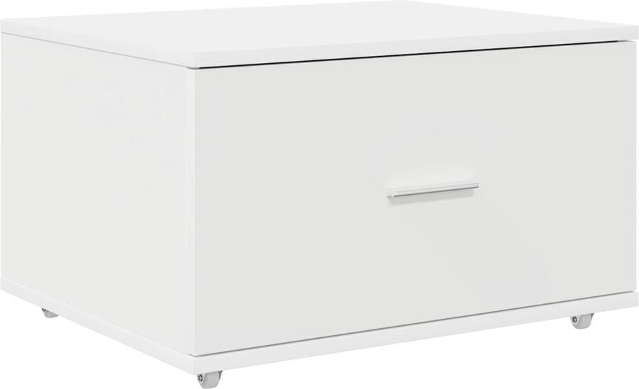 VidaXL Ladenkast met wiel Wit 55 x 45 x 33.5 cm Bewerkt hout