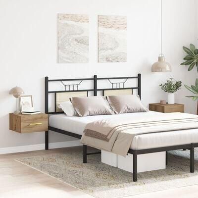 VidaXL Nachtkastje 2 pcs Artisan Eiken 35 x 35 x 20 cm Bewerkt hout