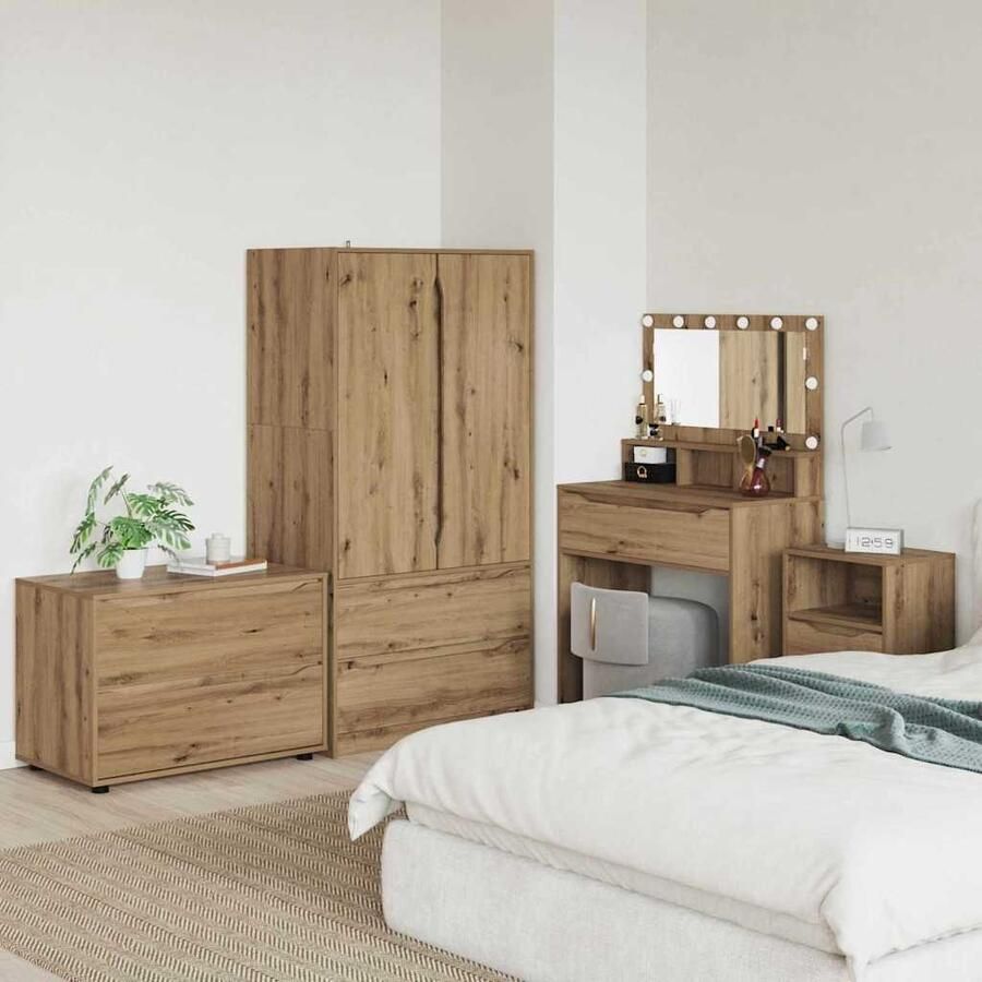 VidaXL Opbergkast Artisan Eiken 80 x 48 x 57 cm Bewerkt hout