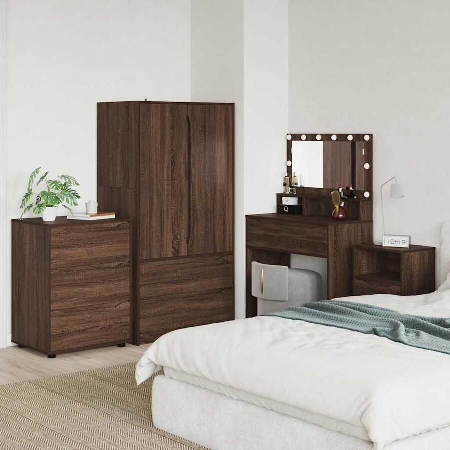 VidaXL Opbergkast Bruin Eiken 60 x 48 x 81 cm Bewerkt hout