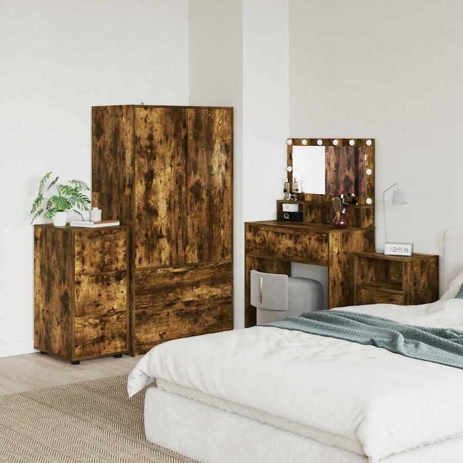 VidaXL Opbergkast Gerookt eiken 40 x 48 x 81 cm Bewerkt hout