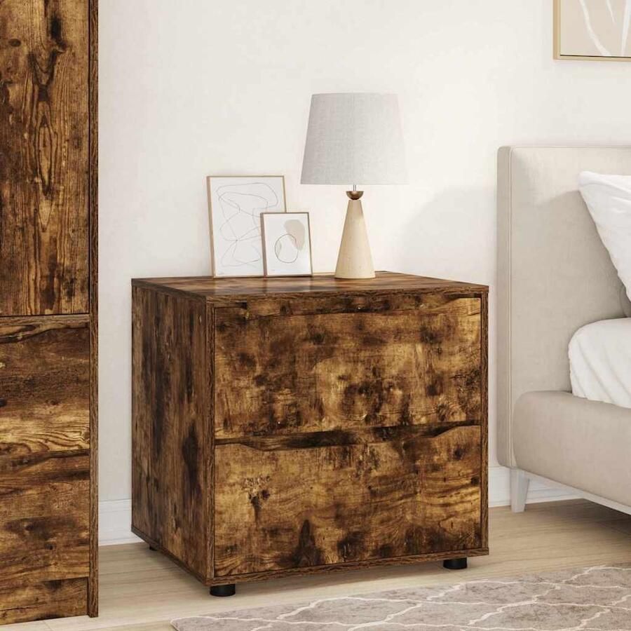 VidaXL Opbergkast Gerookt eiken 60 x 48 x 57 cm Bewerkt hout