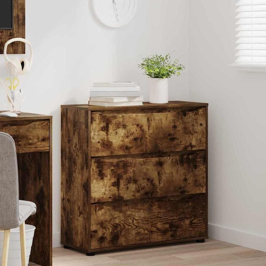 VidaXL Opbergkast Gerookt eiken 80 x 31 x 81 cm Bewerkt hout