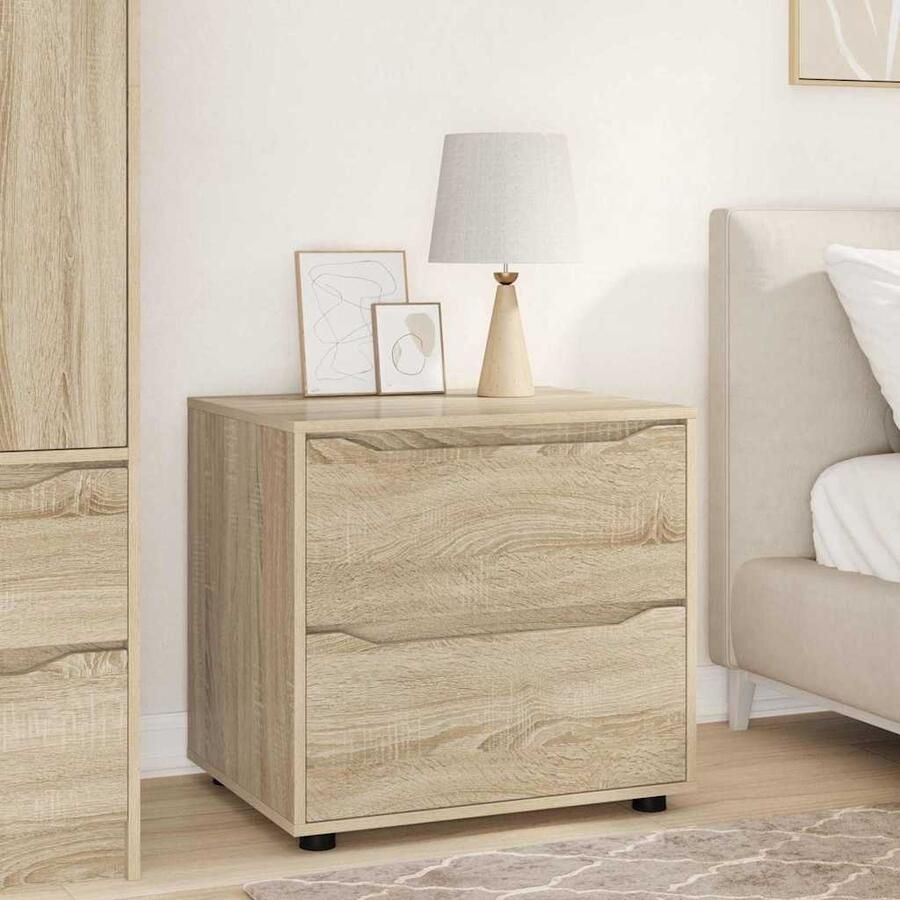 VidaXL Opbergkast Sonoma Eiken 60 x 48 x 57 cm Bewerkt hout