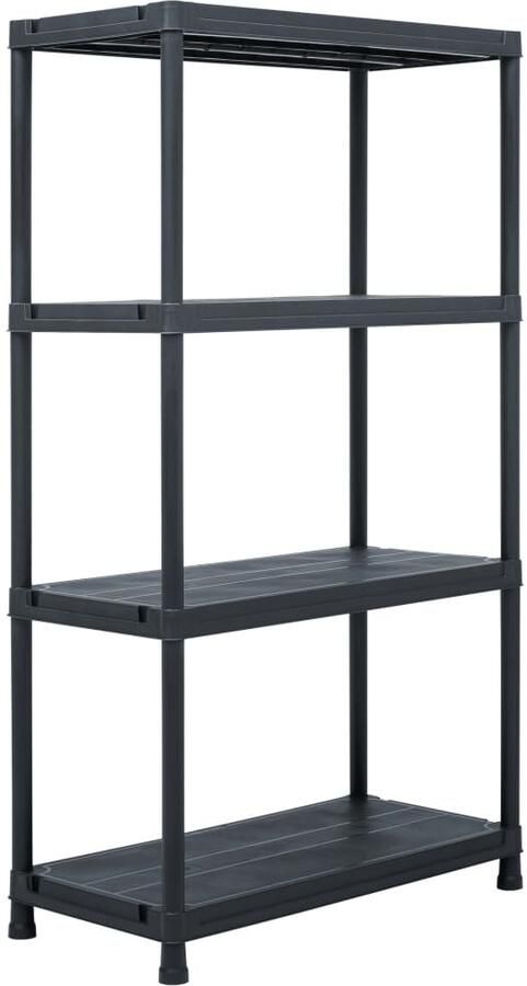 VidaXL Opbergrek 100 kg 60x30x138 cm kunststof zwart