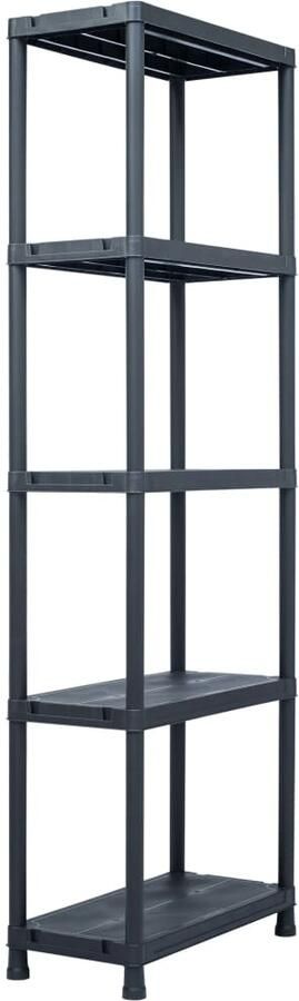 VidaXL Opbergrek 125 kg 60x30x180 cm kunststof zwart