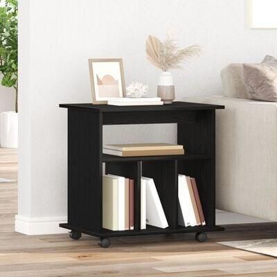 VidaXL Rolling Kast met wiel Zwart Eiken 60 x 45 x 55 cm Bewerkt hout
