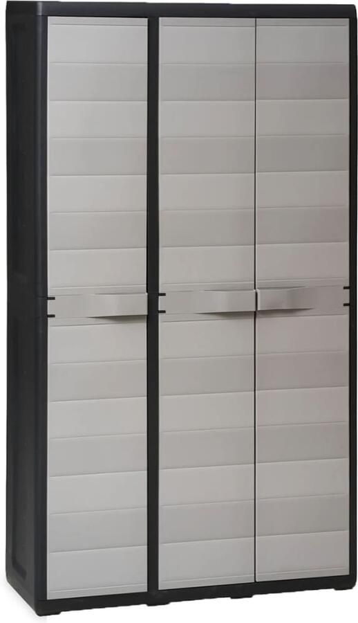 VidaXL Tuinkast met 4 schappen zwart en grijs