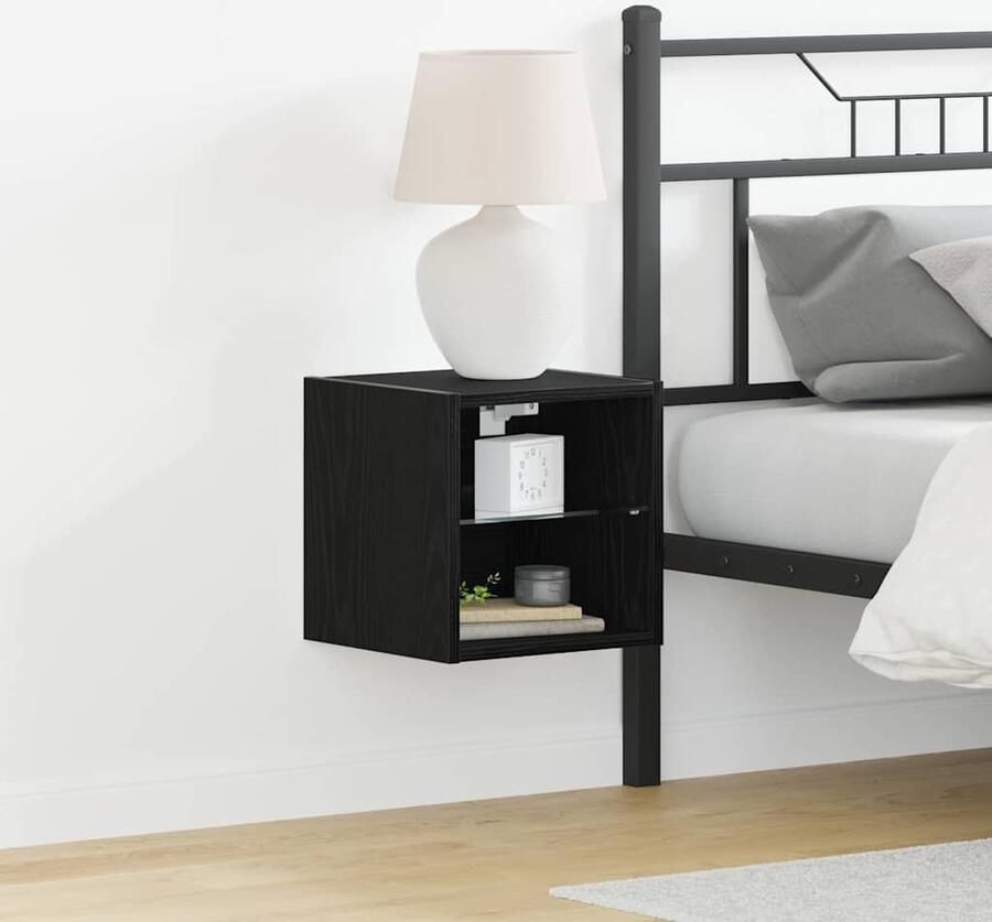 VidaXL Tv-meubelset 2 pcs Zwart 30 x 28 5 x 30 cm Bewerkt hout