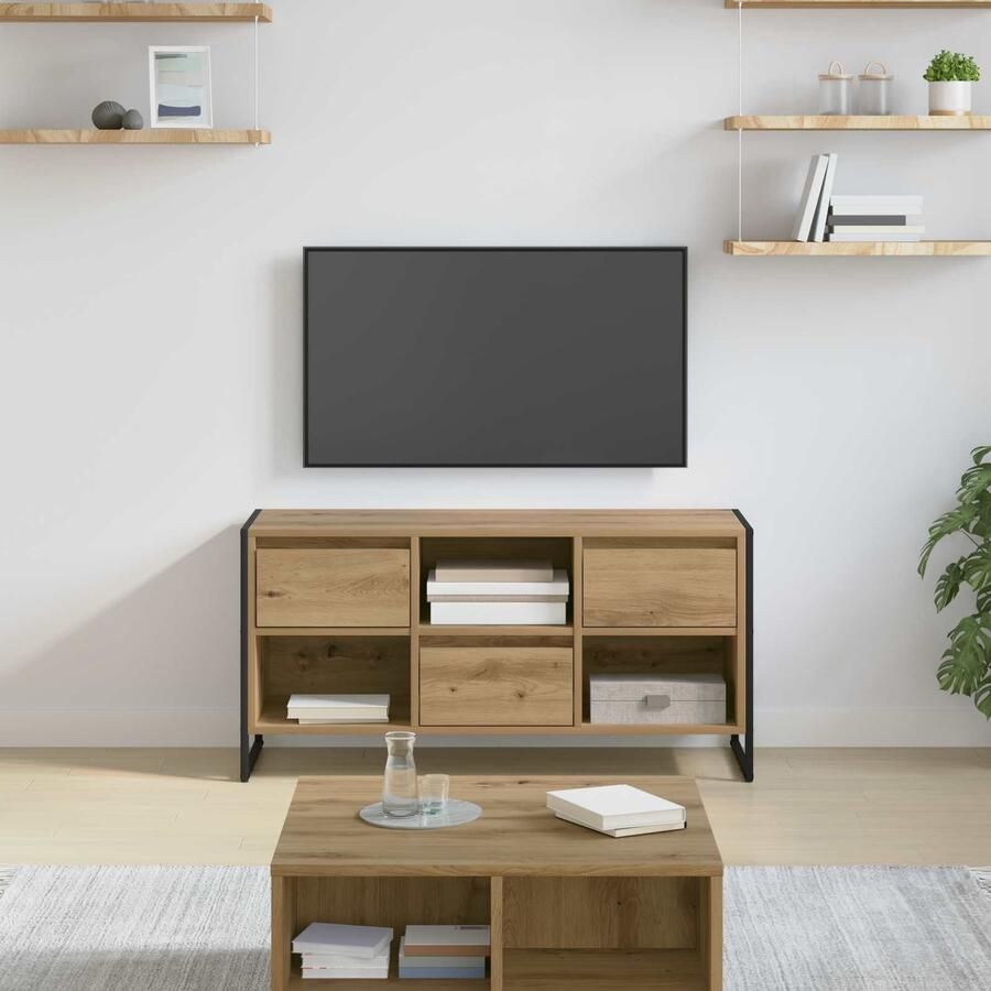 VidaXL TV-kast Ambachtelijk eiken 100 x 36 x 49 5 cm Bewerkt hout