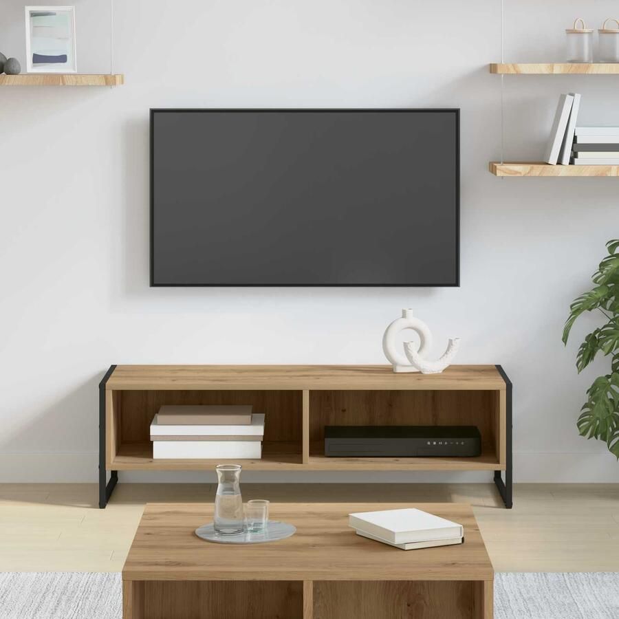 VidaXL TV-kast Ambachtelijk eiken 100 x 36.5 x 30.5 cm Bewerkt hout