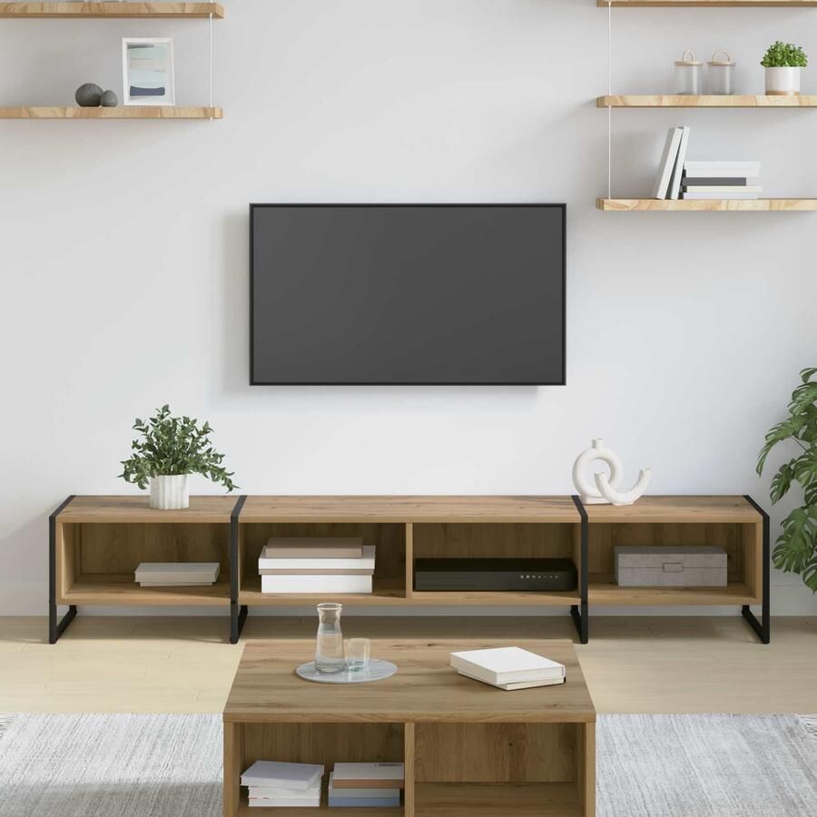 VidaXL TV-kast Ambachtelijk eiken 170 5 x 36 x 30 5 cm Bewerkt hout